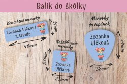 Balík do škôlky/školy Menovky do topánok (10pár)